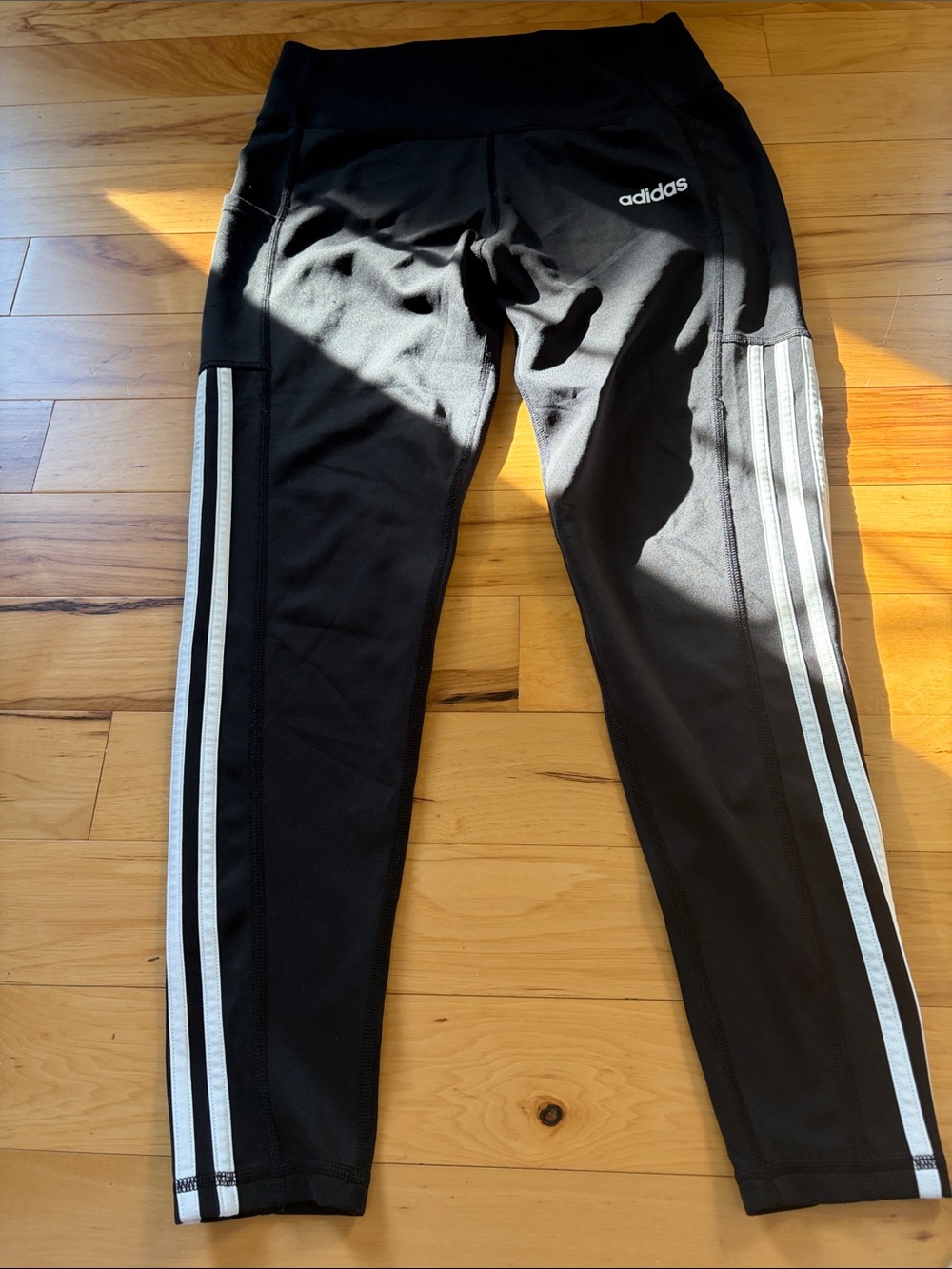 adidas Black Track Pants with White Triple Stripe